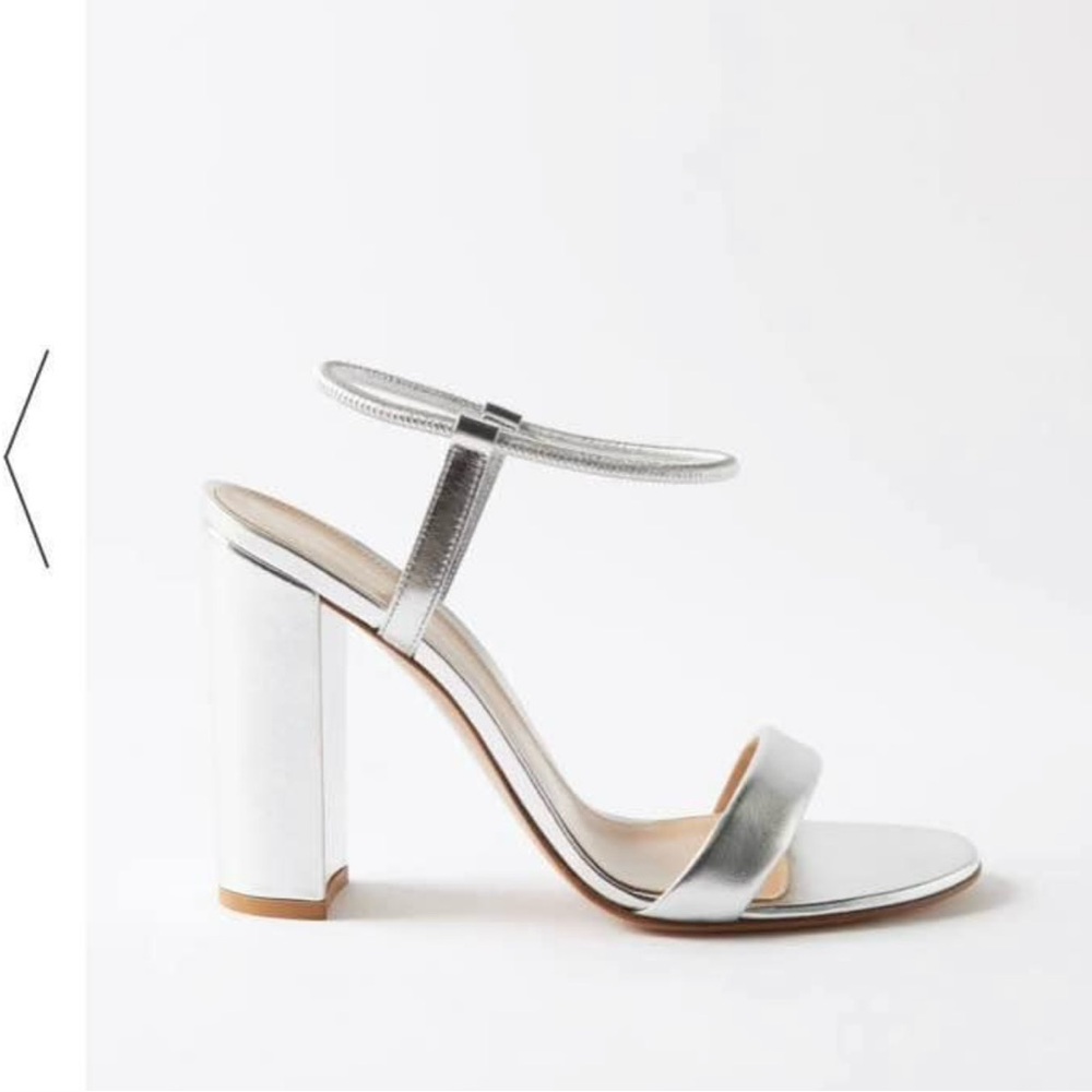 Giovanni Rossi Silver Block Heel Sandals